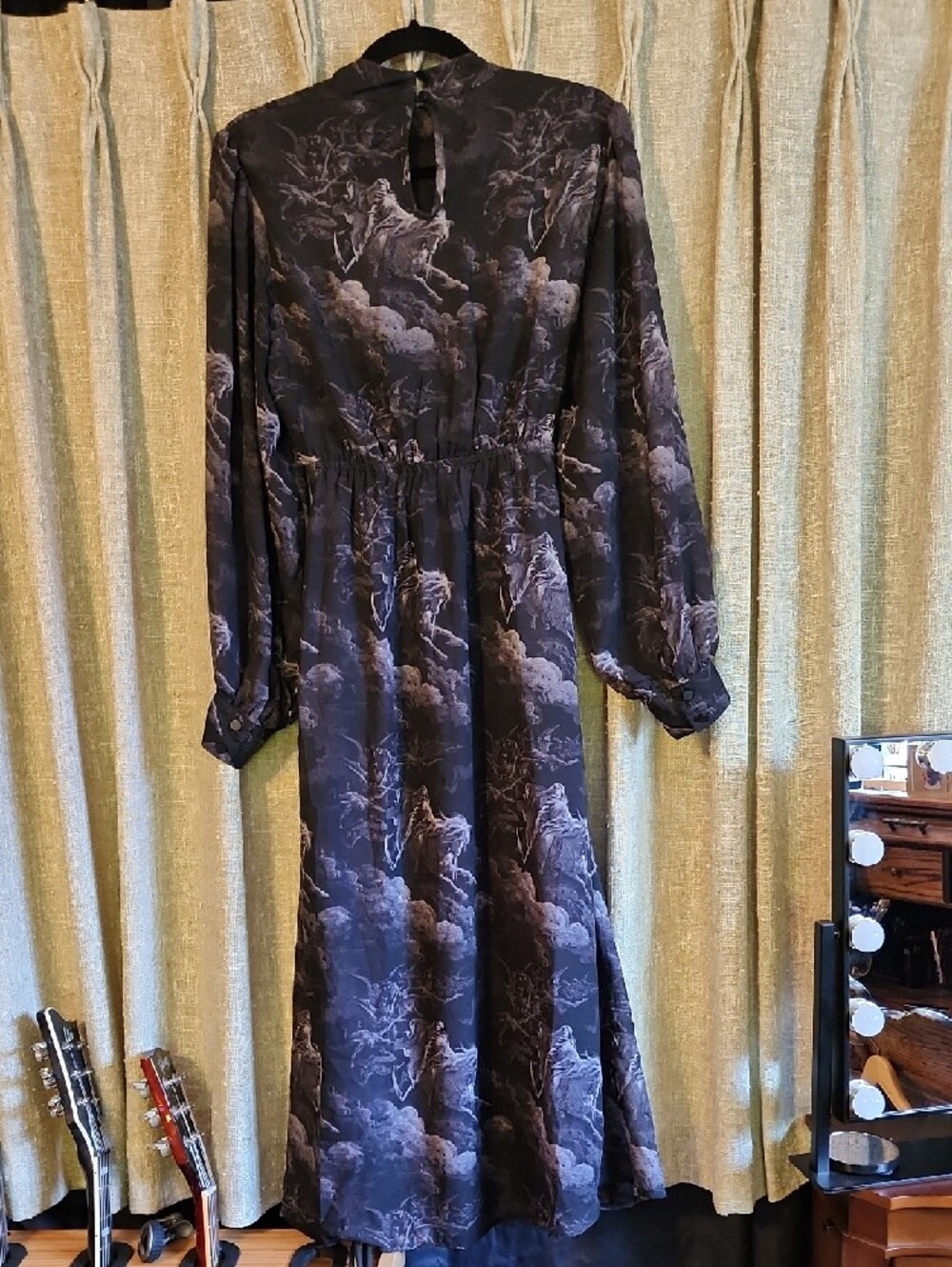 Disturbia Revelation High Neck Midaxi Chiffon Dress - Picture 2 of 5